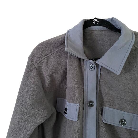 Astylish Fleece Grey Shacket Size Small - Picture 5 of 7